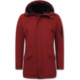 Enos - Parka - Rood - Katoen en Polyester - Slim Fit Model