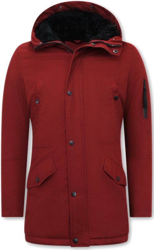 Enos - Parka - Rood - Katoen en Polyester - Slim Fit Model