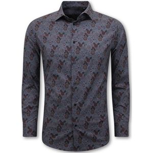 Local Fanatic - Italiaanse Overhemden - Paars - Slim Fit Blouse Heren
