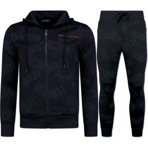 ICON - Joggingpak - Trainingspak - Zwart - 20% Katoen 80% Polyester