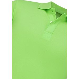 Poloshirt - Korte Mouw - Geel - 95% Katoen, 5% Lycra - Slim Fit