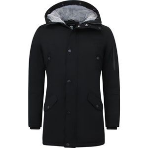 Enos - Winterjas - Zwart - Katoen/Polyester - Slim Fit Model
