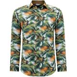 Gentile Bellini - Heren Overhemd - Tropical Print - Bruin - Katoen