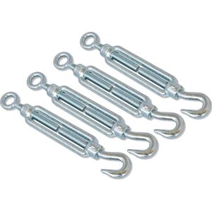 AMIG Draadspanner M10 125mm | Haak / Oog | 4 stuks | Spanschroef Spanner | Verzinkt Smeedstaal