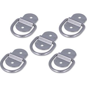 AMIG Oogplaat - 5 stuks - D-Ring Aanlegring - RVS AISI 316 - Sjoroog Groot Sterk Weerbestendig