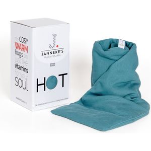 Janneke's Warmtesjaal - Pittenzak - 70 cm lang - lijnzaad - wasbare hoes - oudgroen