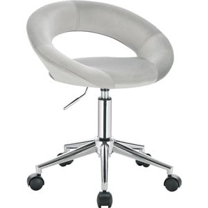 Polaza® Bureaustoel - Luxe bureaustoel - Bureaustoelen - Draaibaar - Verstelbaar - Velvet bekleding -  Grijs