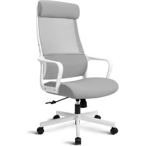 Polaza® Bureaustoel - Luxe bureaustoel - Bureaustoelen - Draaibaar - Verstelbaar - Mesh rugleuning -  Grijs