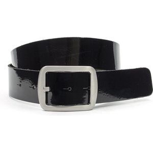 Thimbly Belts Dames riem zwart lak - dames riem - 4 cm breed - Zwart Lak - Echt Lak Leer - Taille: 85cm - Totale lengte riem: 100cm