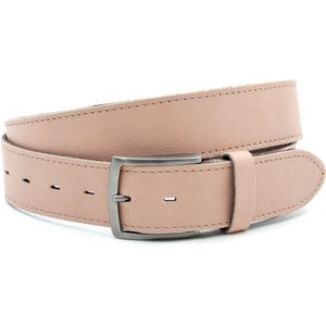 Thimbly Belts Dames riem zalmrose - dames riem - 4 cm breed - Roze - Echt Leer - Taille: 90cm - Totale lengte riem: 105cm