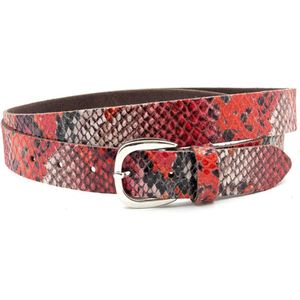 Thimbly Belts Dames riem rood croco print - dames riem - 3 cm breed - rood - Echt Leer - Taille: 90cm - Totale lengte riem: 105cm