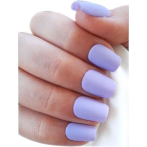 SD Press on Nails - B-124 - Plaknagels - Nagelset 20 Nagels - Lila Matte - Gellak - Nagellak - XS Coffin Nageltips - Nepnagels met Lijm - Kunstnagels - Nail Art - Handmade - Valse nagels - Nagelvijl - Accessoires - Matte Nagels - Lilac