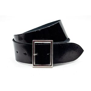 Thimbly Belts Zwart lak dames riem - dames riem - 5 cm breed - Zwart Lak - Echt Lak Leer - Taille: 80cm - Totale lengte riem: 95cm