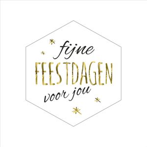 Trendy Sluitstickers - Rol 250 Stuks - ""Fijne Feestdagen"" - Etiketten - Sluitzegels