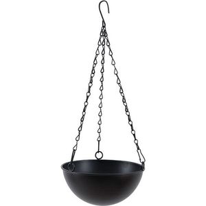 Polaza® Plantenhanger - Hangpot - Hangende Bloempot - Hangend Design - Bloempotten - Plantenhangers - 18.5cm Diameter - IJzer - Zwart
