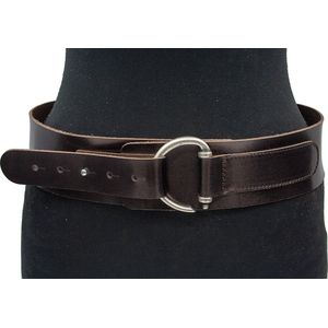 Thimbly Belts Dames afhangceintuur brons - dames riem - 5.5 cm breed - Brons - Echt Leer - Taille: 95cm - Totale lengte riem: 110cm