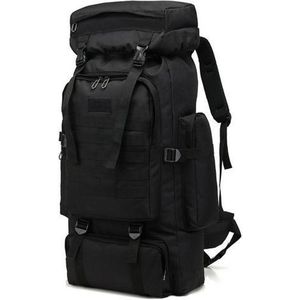Polaza® Backpack - Rugzak - Rugtas - Groot Formaat - Reis Rugzak - Voor onderweg - Luxe Rugzak - Tas - 80L - Zwart
