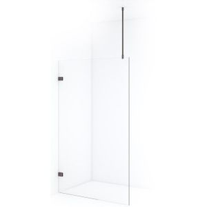 Diamond Inloopdouche | 120 cm Zwart metaal Helder glas Vaste wand