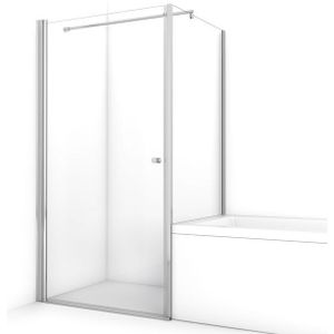 Zircon Comfort Douchecabine | 90x80 cm Chroom Helder glas Draaideur Rechthoek