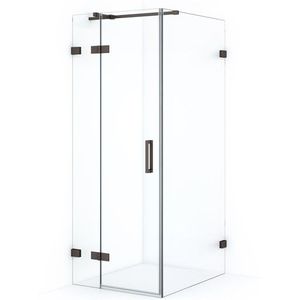 Diamond Douchecabine | 90x80 cm Zwart metaal Helder glas Draaideur Rechthoek