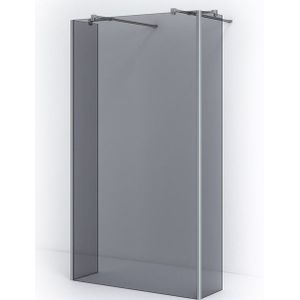 Pearl Inloopdouche | 120 cm Chroom Rookglas Vrijstaande wand met zijwanden