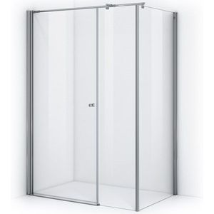 Zircon Comfort Douchecabine | 130x100 cm Chroom Helder glas Draaideur Rechthoek