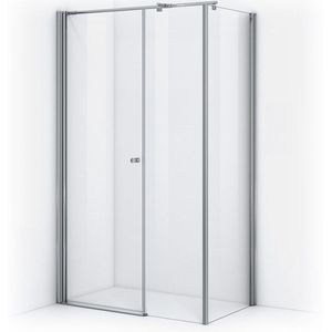 Zircon Comfort Douchecabine | 100x70 cm Chroom Helder glas Draaideur Rechthoek