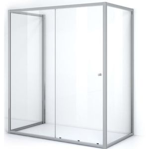 Ruby Allure Douchecabine | 180x100 cm Chroom Helder glas Schuifdeur Halfvrijstaande rechthoek