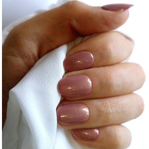 SD Press on Nails - B-150 - Plaknagels met nagellijm - XS Almond Kunstnagels - Nude Shimmer - Set 20 Kunstnagels handgemaakt van gellak - Nagellak - Nagelset - Nails at home - Korte nagelstips - Accessoires