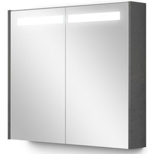 Spiegelkast Met Verlichting Modulo 80x70cm Donkergrijs Beton