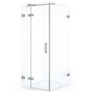 Diamond Douchecabine | 90x80 cm Rvs Helder glas Draaideur Rechthoek