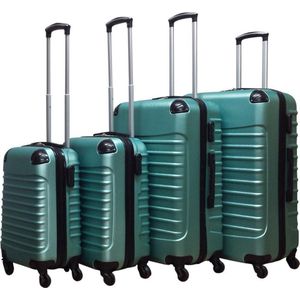 Kofferset Vierkant Travelerz 4-delig ABS - Licht groen