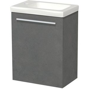 Modulo Pico Toiletmeubel met wastafel | 40 cm Donkergrijs beton Vlak front Keramiek