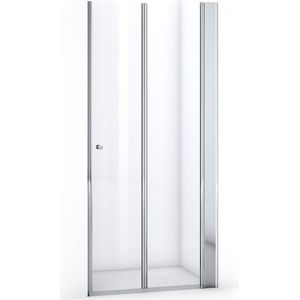 Zircon Comfort Douchedeur | 95 cm Chroom Helder glas Vouwdeur