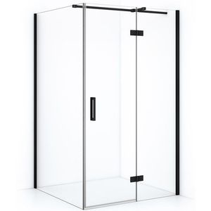 Diamond Douchecabine | 120x110 cm Mat zwart Helder glas Draaideur Rechthoek