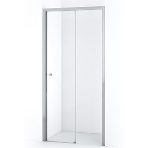 Crystal Comfort Douchedeur | 100 cm Chroom Helder glas Schuifdeur