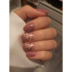 SD Press on Nails - Plaknagels - Gelnagels - 20 stuks - Handgemaakte Nagels - No. 27 Let the Music Play - Nepnagels - Mauve - Korte Nagels - Ronde Nagels - Kort Rond - Nail Art - Cadeau voor haar - Valentijn - Accessoires - Nagellijm - Gellak