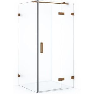 Diamond Douchecabine | 100x80 cm Koper Helder glas Draaideur Rechthoek