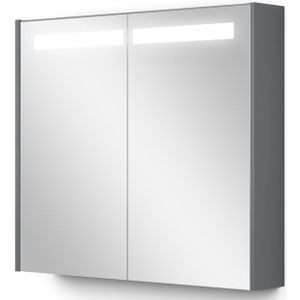 Spiegelkast Met Verlichting Modulo 80x70cm Middengrijs