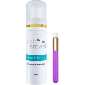 Foam cleanser mild parabeen vrij - EXTRA GROOT 70 ml – wimper shampoo – NU MET Wimper reinigingsborstel - Lash foam shampoo - lash soap - wimper zeep - cleanser for eyelashes - wimper schuim - wimper reiniging- olievrij