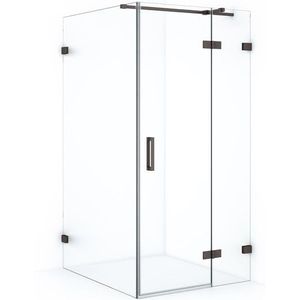 Diamond Douchecabine | 120x90 cm Zwart metaal Helder glas Draaideur Rechthoek