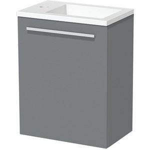 Modulo Pico Toiletmeubel met wastafel | 40 cm Middengrijs Vlak front Solid surface