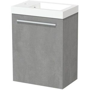 Modulo Pico Toiletmeubel met wastafel | 40 cm Lichtgrijs beton Vlak front Mineraalmarmer