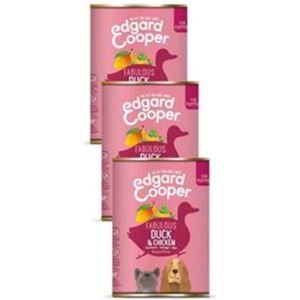 3x Edgard & Cooper Eend & Kip Blik - Voor Puppy's - Hondenvoer - 400g