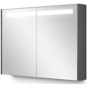 Spiegelkast Met Verlichting Modulo 100x70cm Donkergrijs Beton