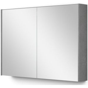 Spiegelkast Met Verlichting Modulo 100x70cm Lichtgrijs Beton