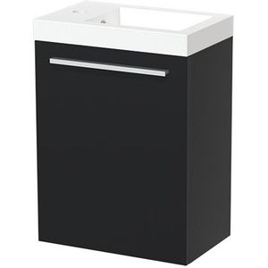 Modulo Pico Toiletmeubel met wastafel | 40 cm Mat zwart Vlak front Mineraalmarmer