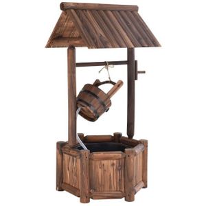 Cascade Buiten Waterornament Elektrisch Tuin Fontein Polyresin Grijs Warm Wit LED Verlichting