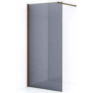 Diamond Inloopdouche | 90 cm Koper Rookglas Vaste wand