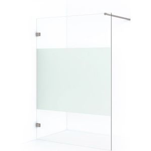 Diamond Inloopdouche | 140 cm Rvs Helder met matte strook Vaste wand